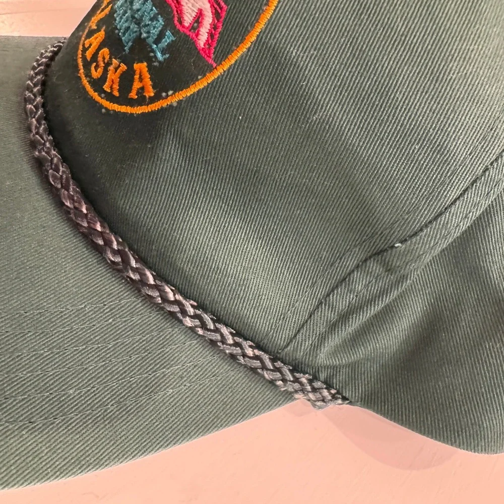 Denali National Park Alaska‎ Embroidered Rope Hat Green Adult One Size Snapback